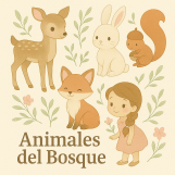 Animales del Bosque en Acuarela papel tapiz para murales de habitaciones decoración