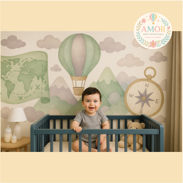 Globos, mapas y brujulas para niños papel tapiz para murales de habitaciones decoración