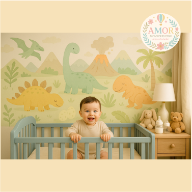 Dinosaurios y prehistoria en niños papel tapiz para murales de habitaciones decoración
