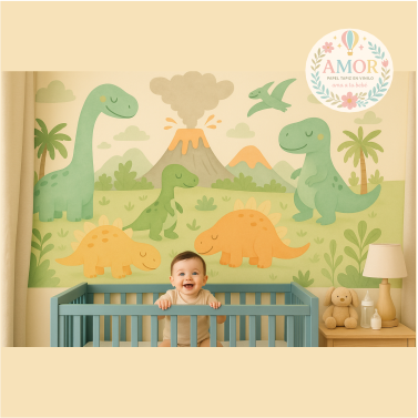 Dinosaurios y prehistoria en niños papel tapiz para murales de habitaciones decoración