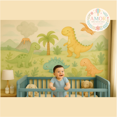 Dinosaurios y prehistoria en niños papel tapiz para murales de habitaciones decoración