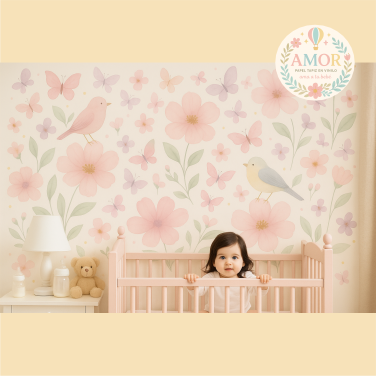 murales de Flores y hojas para niñas papel tapiz para murales de habitaciones decoración de pared