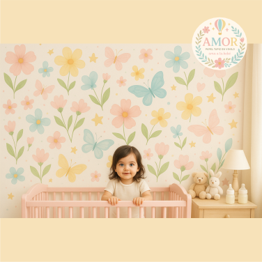 murales de Flores y hojas para niñas papel tapiz para murales de habitaciones decoración de pared