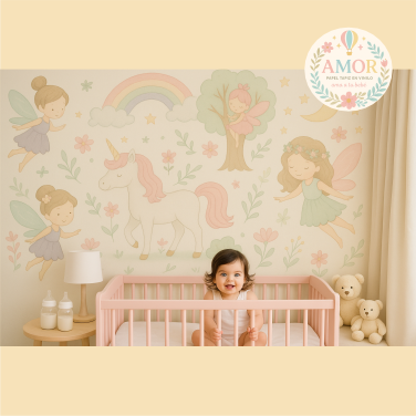 murales de hadas, estrellas fantasía para niñas papel tapiz para murales de habitaciones decoración de pared