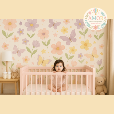 murales de Flores y hojas para niñas papel tapiz para murales de habitaciones decoración de pared