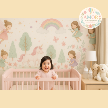 murales de hadas, estrellas fantasía para niñas papel tapiz para murales de habitaciones decoración de pared