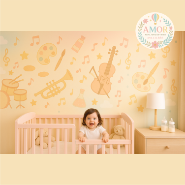 murales de música y arte, trompetas, violín para niñas papel tapiz para murales de habitaciones decoración de pared
