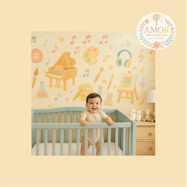 murales Musica y arte para niños papel tapiz para murales de habitaciones decoración