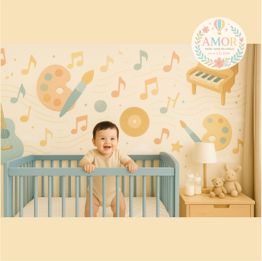 murales Musica y arte para niños papel tapiz para murales de habitaciones decoración